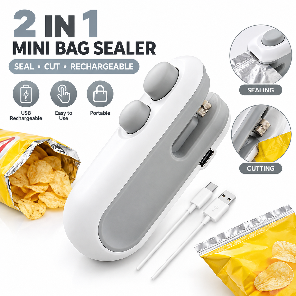 Professional Product Portable Mini Bag Sealer & Cutter